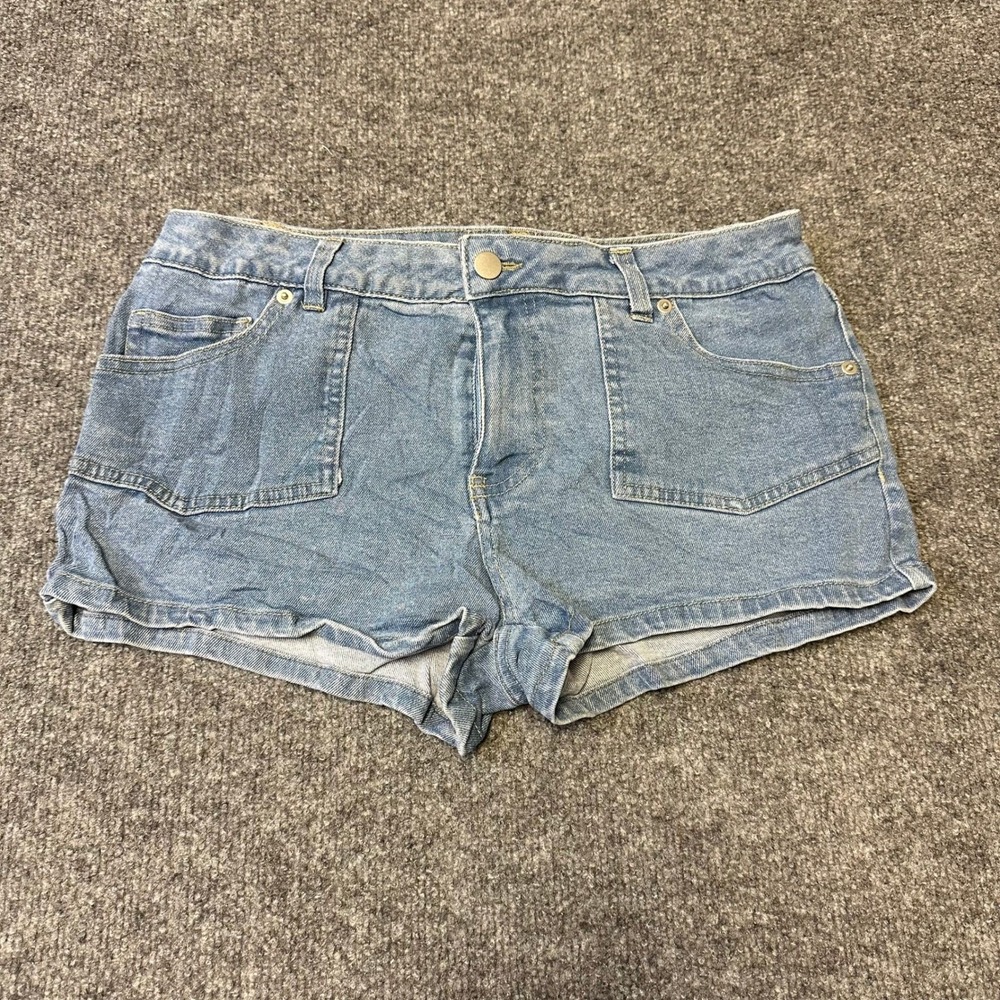 Anko Denim Shorts Womens Size 12 Blue Light Wash Stretch Casual Front Pockets
